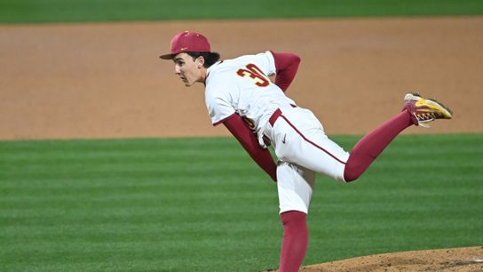 USC Trojan pitcher Mason Edwards (30) throws a pitch during an NCAA Men's baseball game between the USC Trojans and Pepperdine Wave Friday February 13,2026 at Dedeaux Field in Los Angeles Calif USC Trojan pitcher Mason Edwards (30) throws a pitch during an NCAA Men's baseball game between the USC Trojans and Pepperdine Wave Friday February 13,2026 at Dedeaux Field in Los Angeles Calif