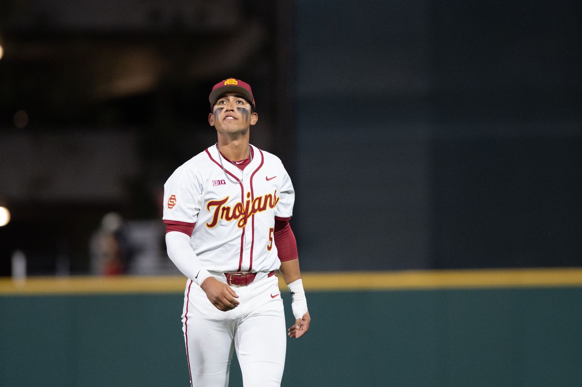 USC Trojan infielder Dean Carpentier (6) tags a player out during an NCAA Men's baseball game between the USC Trojans and Pepperdine Wave Friday February 13,2026 at Dedeaux Field in Los Angeles Calif USC Trojan infielder Dean Carpentier (6) tags a player out during an NCAA Men's baseball game between the USC Trojans and Pepperdine Wave Friday February 13,2026 at Dedeaux Field in Los Angeles Calif