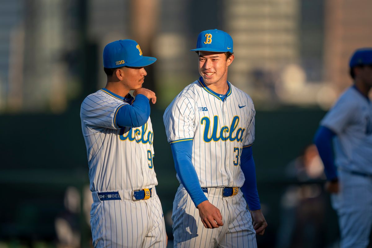 UCLA pitcher, Hayden George (35) warming up before a NCAA baseball game against UC San Diego on February 13, 2026 at Jackie Robinson Stadium in Los Angeles, CA. UCLA pitcher, Hayden George (35) warming up before a NCAA baseball game against UC San Diego on February 13, 2026 at Jackie Robinson Stadium in Los Angeles, CA.