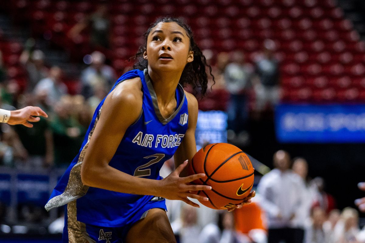 Air Force guard Milahnie Perry (2) looks to shoot the ball during a Mountain West Tournament championship game between Air Force and the Colorado State Rams, Tuesday March 10, 2026 in Las Vegas, Nev. Air Force guard Milahnie Perry (2) looks to shoot the ball during a Mountain West Tournament championship game between Air Force and the Colorado State Rams, Tuesday March 10, 2026 in Las Vegas, Nev.