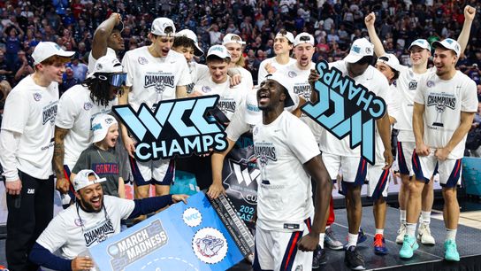 TST Images: Gonzaga outlasts Santa Clara, 79-68, to claim 2026 WCC Conference Championship taken at Orleans Arena (Gonzaga Bulldogs)