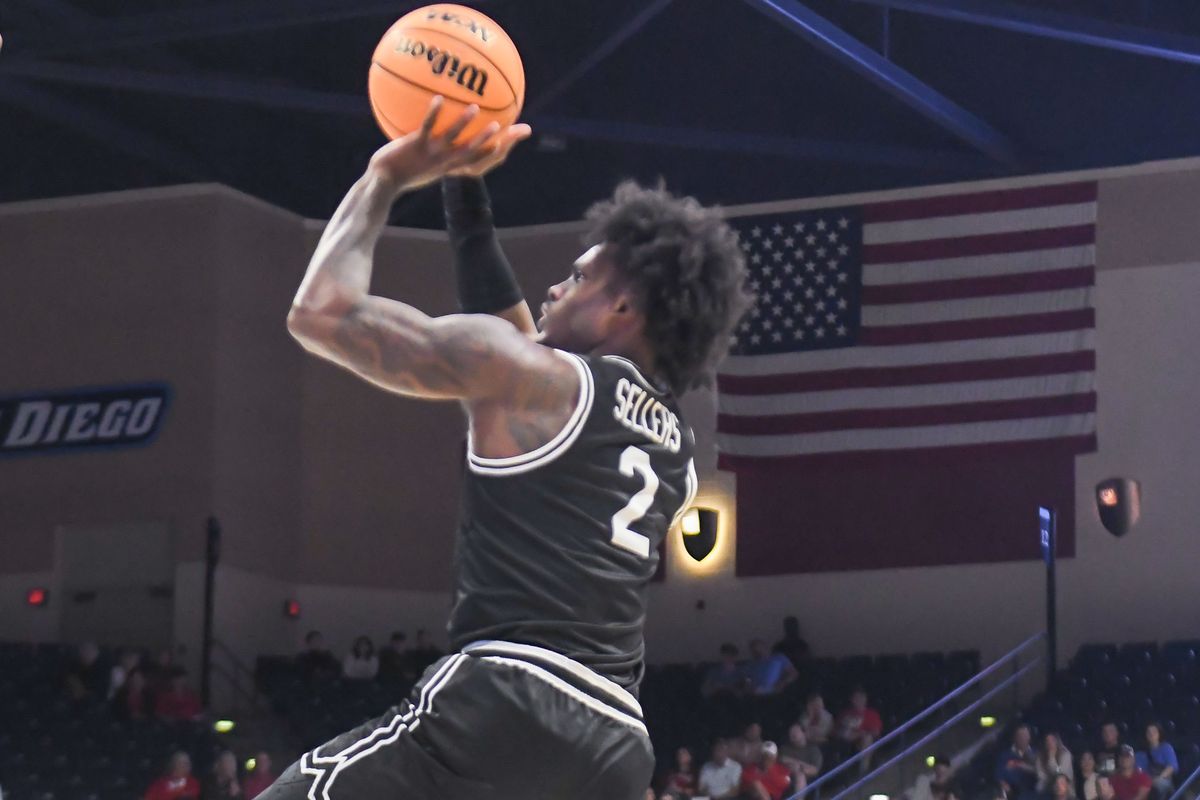 Providence guard Jaylin Sellers (2) takes at shot during an NCAA basketball game against Florida, Friday November 28, 2025 in San Diego, California. Providence guard Jaylin Sellers (2) takes at shot during an NCAA basketball game against Florida, Friday November 28, 2025 in San Diego, California.