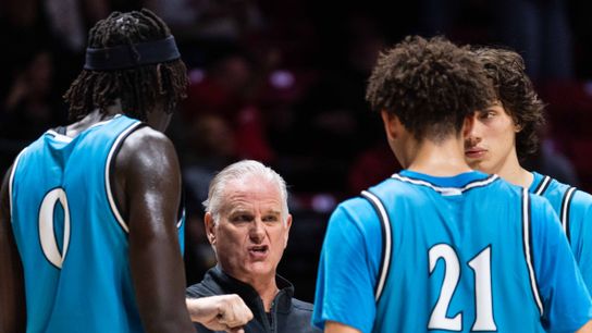 San Diego State Head Coach Brian Dutcher talks to San Diego State players during an NCAA Basketball game against Troy, Tuesday November 18, 2025 at Viejas Arena in San Diego, Calif. San Diego State Head Coach Brian Dutcher talks to San Diego State players during an NCAA Basketball game against Troy, Tuesday November 18, 2025 at Viejas Arena in San Diego, Calif.