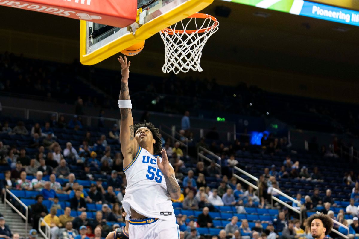 UCLA guard Skyy Clark (55) scores the layup during an NCAA basketball game against UC Riverside, Tuesday December 23rd, 2025 in Los Angeles, California. UCLA guard Skyy Clark (55) scores the layup during an NCAA basketball game against UC Riverside, Tuesday December 23rd, 2025 in Los Angeles, California.