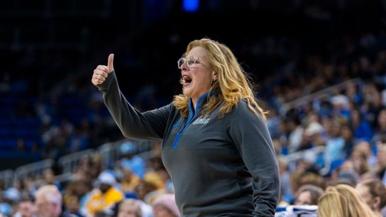UCLA coach Cori Close calling a play during a free-throw during an NCAA women's basketball game against Southern University, Friday March 21, 2025 in Los Angeles, Calif UCLA coach Cori Close calling a play during a free-throw during an NCAA women's basketball game against Southern University, Friday March 21, 2025 in Los Angeles, Calif