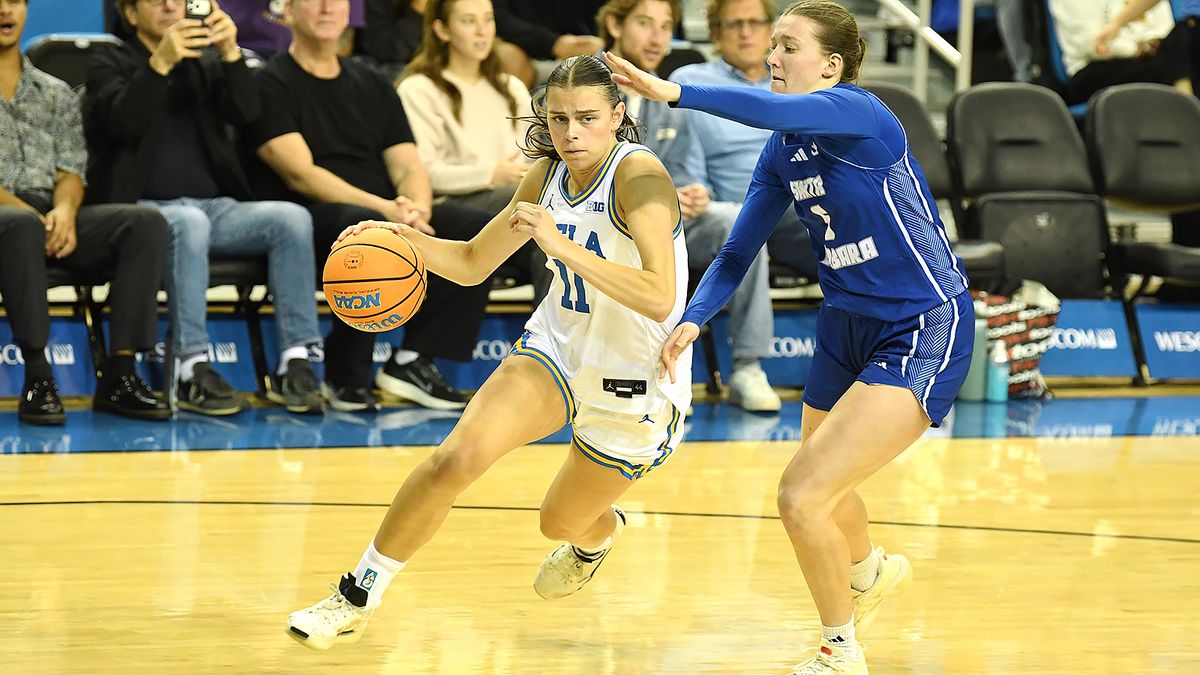UCLA Bruins guard Gabriela Jaquez (11) drives to the basket during an NCAA basketball game against the UCSB Gauchos on Thursday, November 6, 2025 at Pauley Pavilion in Los Angeles, Calif. Bruins defeated the Gauchos 87-50. UCLA Bruins guard Gabriela Jaquez (11) drives to the basket during an NCAA basketball game against the UCSB Gauchos on Thursday, November 6, 2025 at Pauley Pavilion in Los Angeles, Calif. Bruins defeated the Gauchos 87-50.