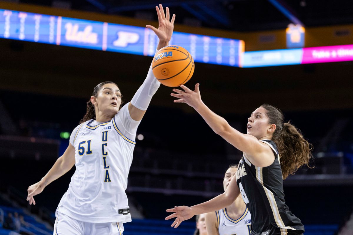 Hila Karsh #8 of the Purdue Boilermakers lays the ball up during an NCAA basketball game against the UCLA Bruins, Wednesday January 21, 2026 in Los Angeles, Calif. Hila Karsh #8 of the Purdue Boilermakers lays the ball up during an NCAA basketball game against the UCLA Bruins, Wednesday January 21, 2026 in Los Angeles, Calif.