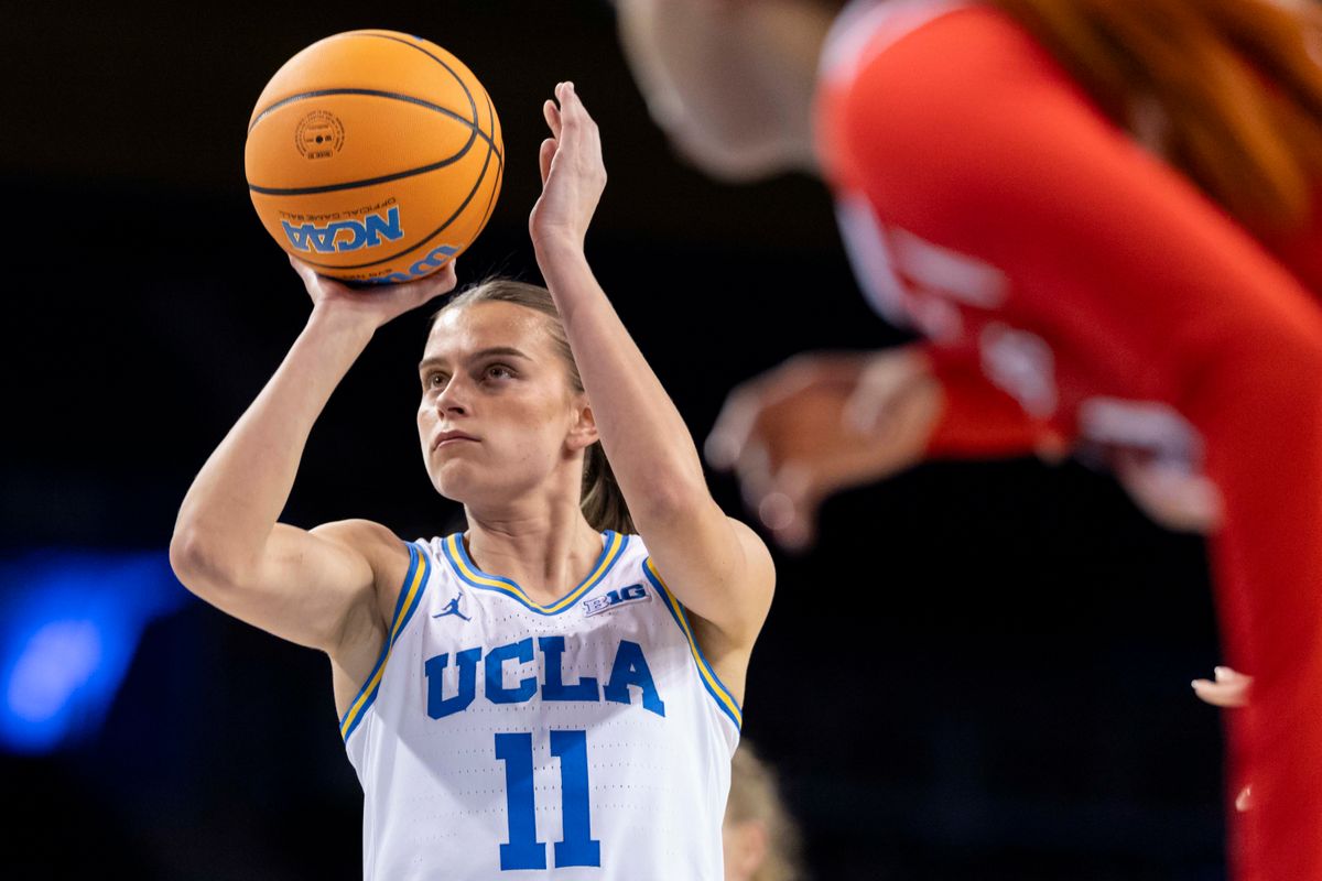 Gabriela Jaquez #11 of the UCLA Bruins shoots a free throw during an NCAA basketball game against the Rutgers Scarlet Knights, Wednesday February 4, 2026 in Los Angeles, Calif. Gabriela Jaquez #11 of the UCLA Bruins shoots a free throw during an NCAA basketball game against the Rutgers Scarlet Knights, Wednesday February 4, 2026 in Los Angeles, Calif.