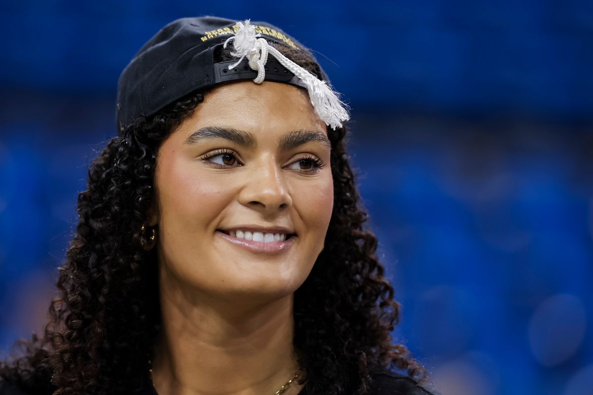 Lauren Betts smiles during the celebration for the NCAA Champion UCLA Bruins Women’s basketball team, Wednesday April 8, 2026, in Los Angeles, Calif. Lauren Betts smiles during the celebration for the NCAA Champion UCLA Bruins Women’s basketball team, Wednesday April 8, 2026, in Los Angeles, Calif.