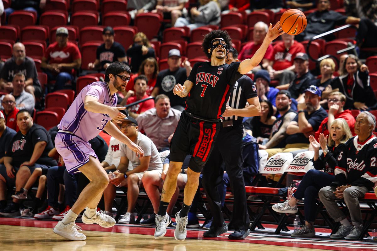 UNLV Runnin' Rebels G Al Green (7) is fouled while passing the ball during a college basketball game against the Grand Canyon Antelopes on Saturday February 7, 2026, in Las Vegas, Nevada. UNLV Runnin' Rebels G Al Green (7) is fouled while passing the ball during a college basketball game against the Grand Canyon Antelopes on Saturday February 7, 2026, in Las Vegas, Nevada.