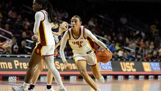 USC notches fifth straight win with physical play against Indiana Hoosiers  taken GALEN CENTER (USC). Photo by Amber Rodriguez - The Sporting Tribune