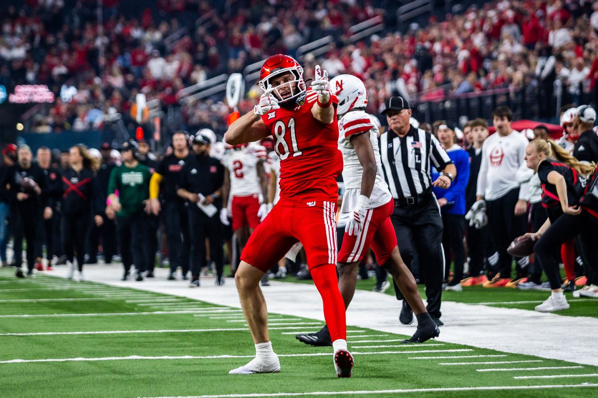 Utah Utes wide receiver JJ Buchanan (81) celebrates after making a reception during the SRS Distribution Las Vegas Bowl game between the Nebraska Huskers and the Utah Utes, Sunday December 31, 2025 in Las Vegas, Nev. Utah Utes wide receiver JJ Buchanan (81) celebrates after making a reception during the SRS Distribution Las Vegas Bowl game between the Nebraska Huskers and the Utah Utes, Sunday December 31, 2025 in Las Vegas, Nev.