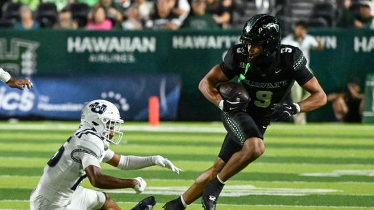 Hawai’i makes statement in final Mountain West meeting with Utah State taken at Clarence T.C. Ching Athletics Complex (Hawaii)
