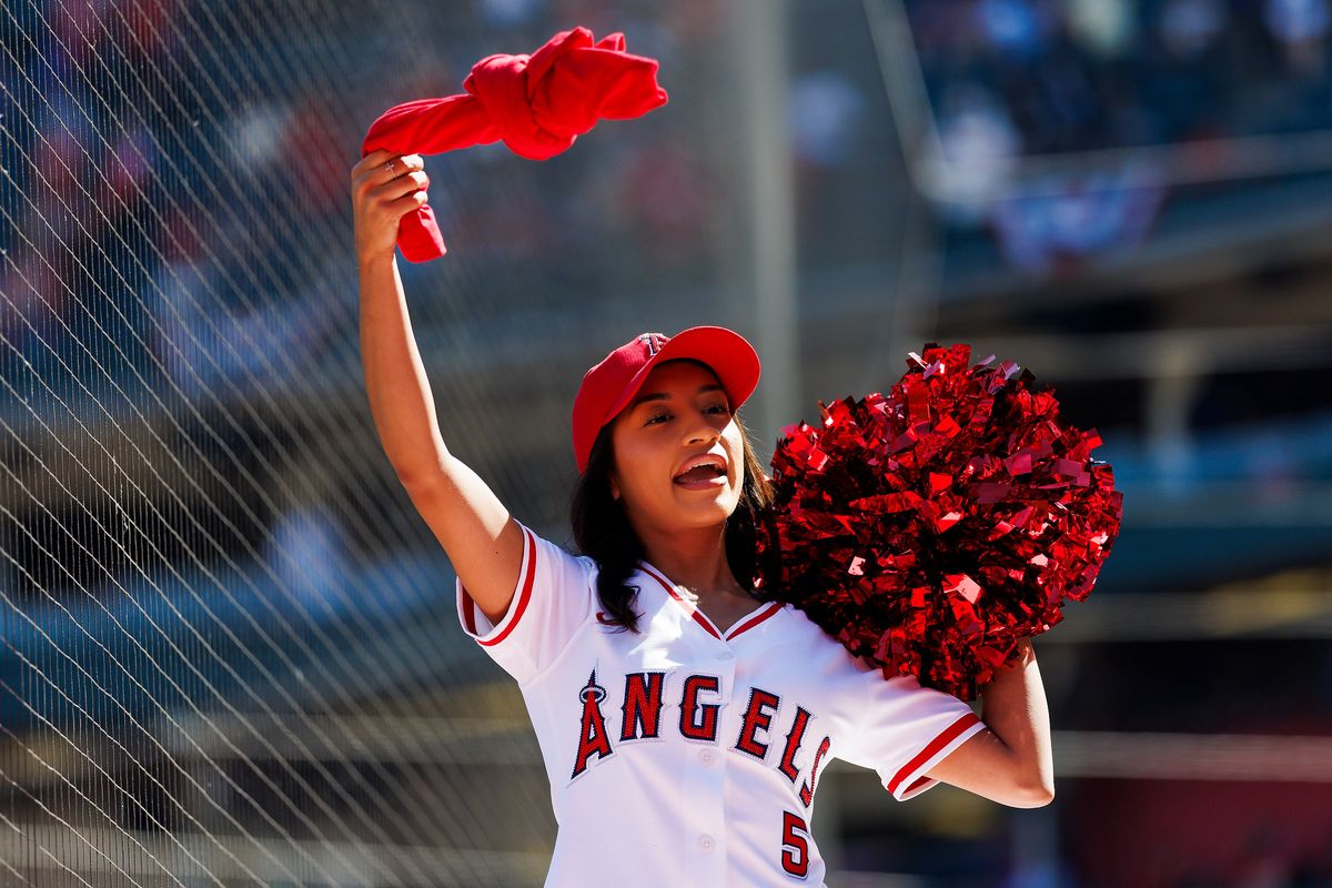 Los Angeles Angels Strike Force waves a t-shirt during the game against the Atlanta Braves at Angel Stadium of Anaheim on April 8, 2026 in Anaheim, California. Los Angeles Angels Strike Force waves a t-shirt during the game against the Atlanta Braves at Angel Stadium of Anaheim on April 8, 2026 in Anaheim, California.