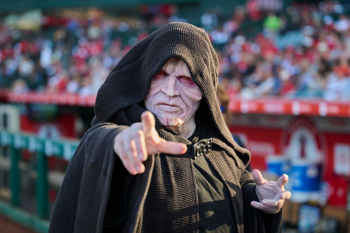 The Los Angeles Angels host Star Wars night during an MLB game against the San Diego Padres, April 18th, 2026 in Anaheim California. The Los Angeles Angels host Star Wars night during an MLB game against the San Diego Padres, April 18th, 2026 in Anaheim California.