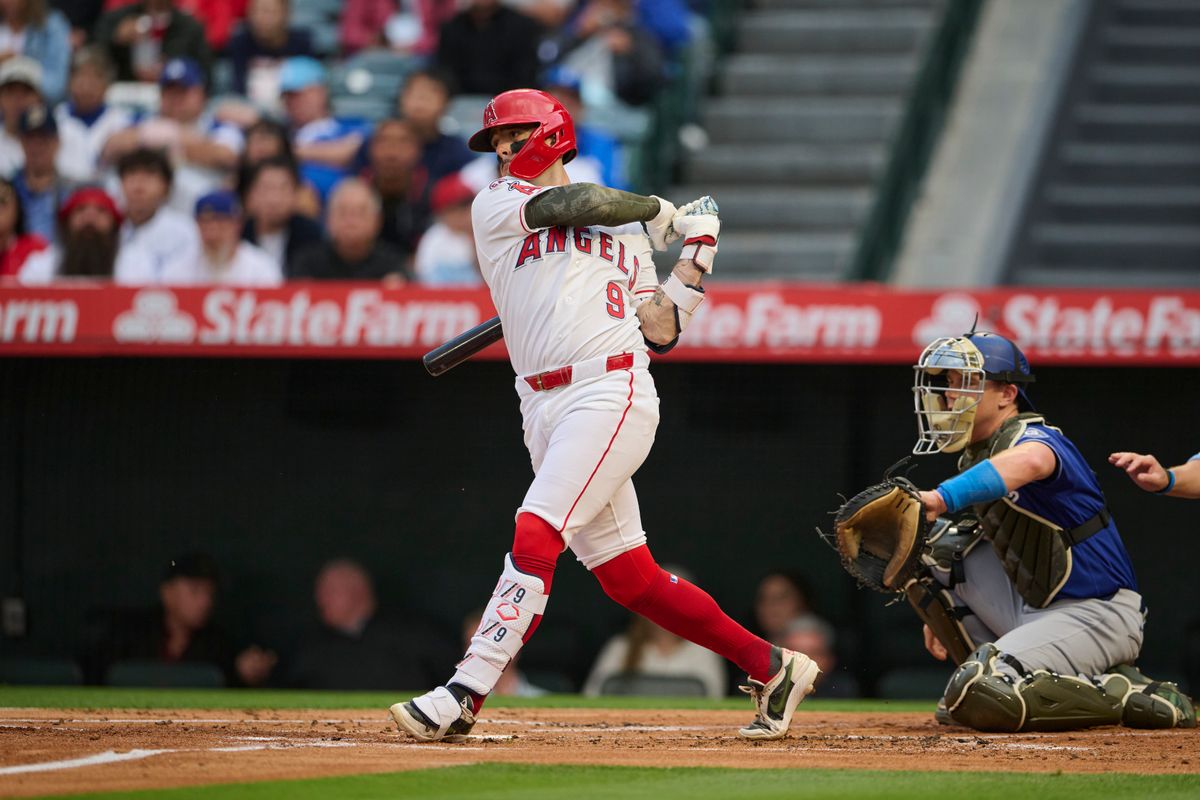 The Los Angeles Angels Zach Neto #9 at bat during an MLB game against The Los Angeles Dodgers on May 16th, 2026 at Angels Stadium in Anaheim, California. The Los Angeles Angels Zach Neto #9 at bat during an MLB game against The Los Angeles Dodgers on May 16th, 2026 at Angels Stadium in Anaheim, California.