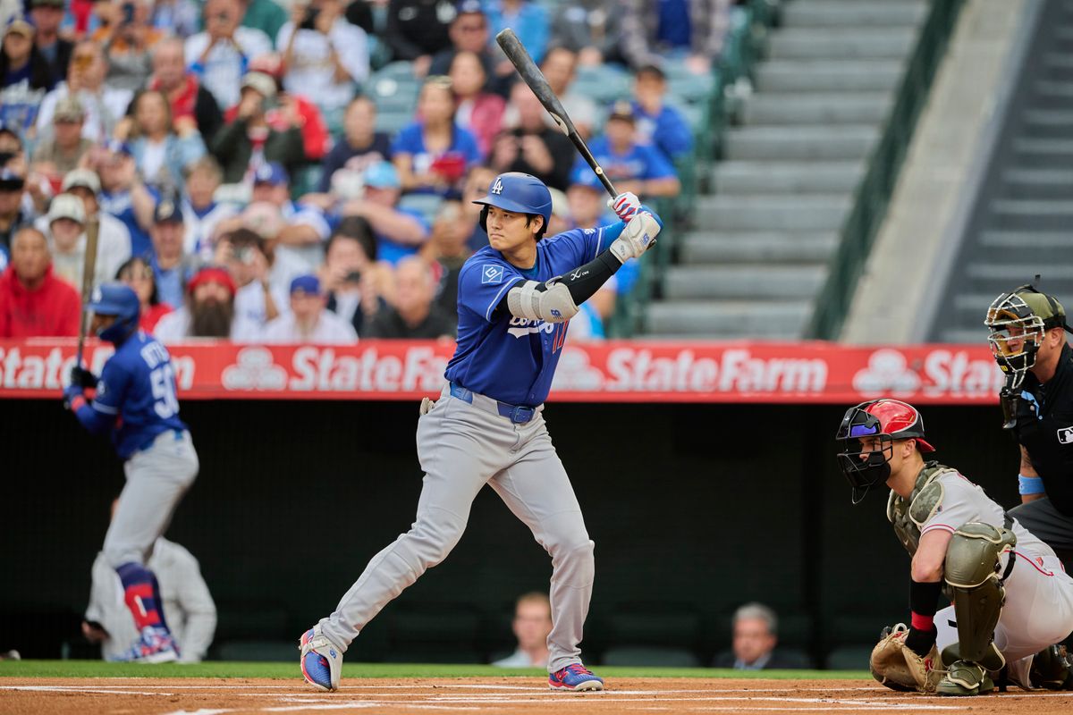 The Los Angeles Dodgers Shohei Ohtani #17 bats during an MLB game against the Los Angeles Angels, May 16th, 2026 at Angels Stadium in Anaheim, California. The Los Angeles Dodgers Shohei Ohtani #17 bats during an MLB game against the Los Angeles Angels, May 16th, 2026 at Angels Stadium in Anaheim, California.