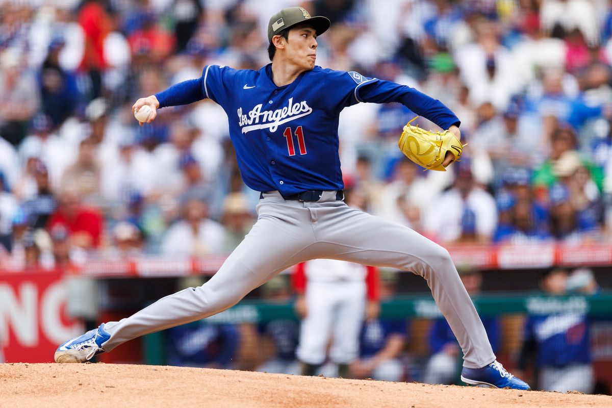 Roki Sasaki #11 of the Los Angeles Dodgers pitches during the game against the Los Angeles Angels at Angel Stadium of Anaheim on May 17, 2026 in Anaheim, California. Roki Sasaki #11 of the Los Angeles Dodgers pitches during the game against the Los Angeles Angels at Angel Stadium of Anaheim on May 17, 2026 in Anaheim, California.