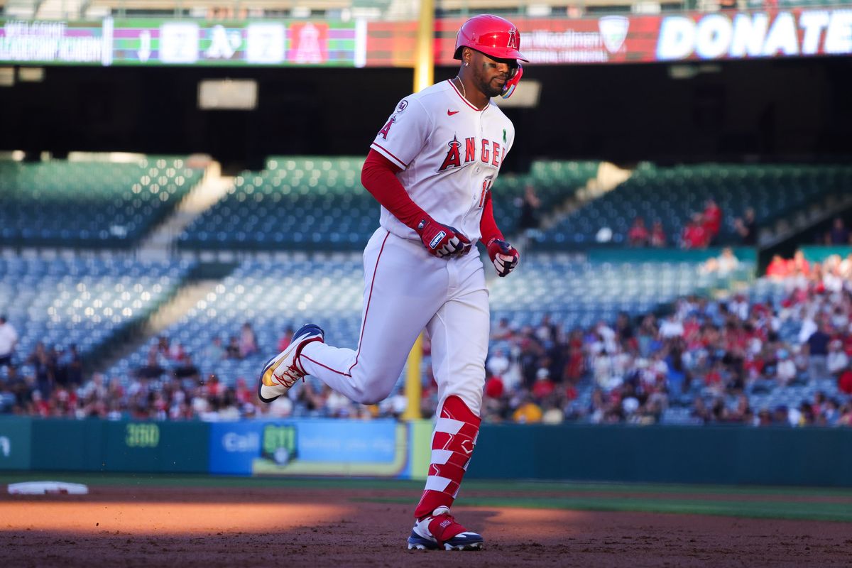 Los Angeles Angels designated hitter Jorge Soler (12) runs during the MLB game against the Athletics Wednesday May 20th, 2026 at Angel's Stadium in Anaheim, Calif. Los Angeles Angels designated hitter Jorge Soler (12) runs during the MLB game against the Athletics Wednesday May 20th, 2026 at Angel's Stadium in Anaheim, Calif.