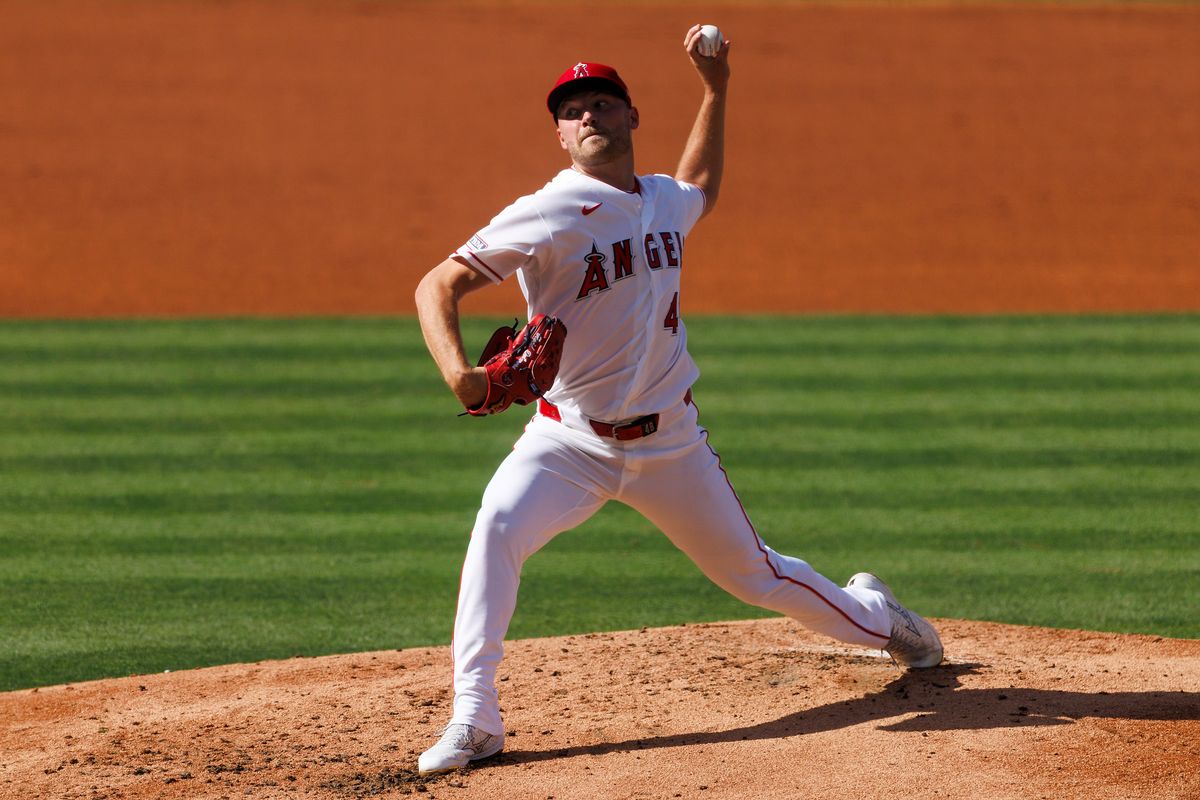 Reid Detmers #48 of the Los Angeles Angels pitches during the game against the Texas Rangers at Angel Stadium of Anaheim on May 24, 2026 in Anaheim, California. Reid Detmers #48 of the Los Angeles Angels pitches during the game against the Texas Rangers at Angel Stadium of Anaheim on May 24, 2026 in Anaheim, California.
