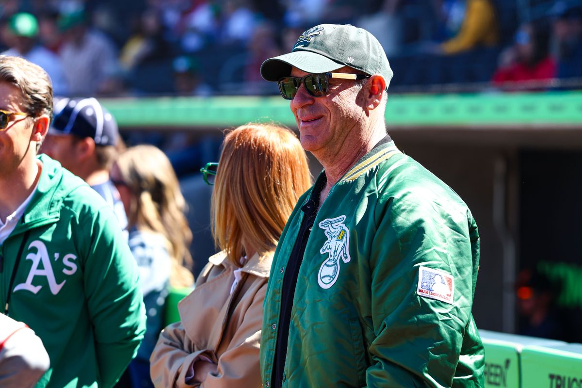 Athletics owner John Fisher watches on prior to an MLB Spring Training game at the Las Vegas Ballpark on Sunday March 8, 2026, in Las Vegas, Nevada. Athletics owner John Fisher watches on prior to an MLB Spring Training game at the Las Vegas Ballpark on Sunday March 8, 2026, in Las Vegas, Nevada.