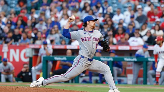 Nolan McLean #26 of the New York Mets pitches against the Los Angeles Angels at Angel Stadium on May 2, 2026, in Anaheim, California. Nolan McLean #26 of the New York Mets pitches against the Los Angeles Angels at Angel Stadium on May 2, 2026, in Anaheim, California.