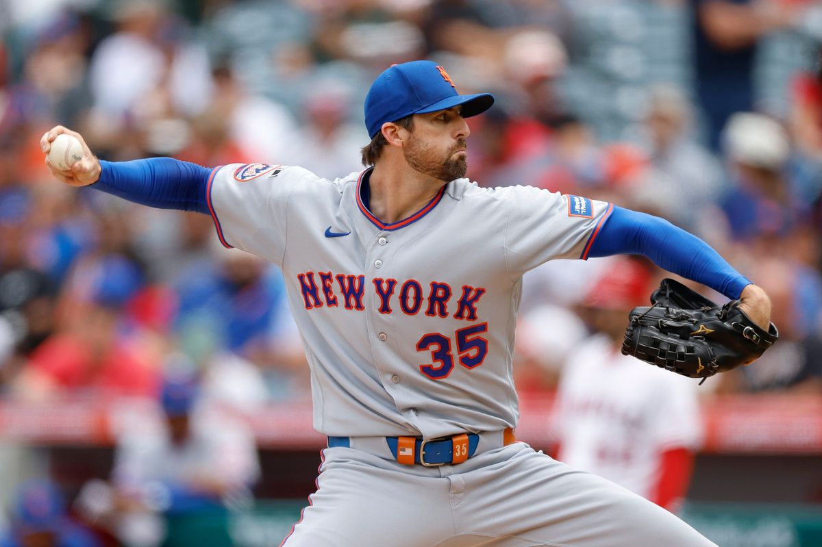 Clay Holmes #35 of the New York Mets throws a pitch against the Los Angeles Angels at Angel Stadium on May 3, 2026, in Anaheim, California. Clay Holmes #35 of the New York Mets throws a pitch against the Los Angeles Angels at Angel Stadium on May 3, 2026, in Anaheim, California.