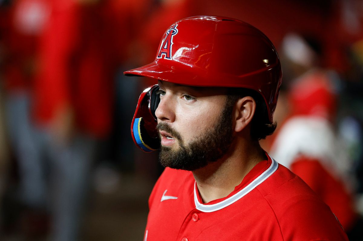Nolan Schanuel #18 of the Los Angeles Angels stands in the dugout during a game against Arizona Diamondbacks at Chase Field on June 16, 2026 in Phoenix, Arizona. Nolan Schanuel #18 of the Los Angeles Angels stands in the dugout during a game against Arizona Diamondbacks at Chase Field on June 16, 2026 in Phoenix, Arizona.