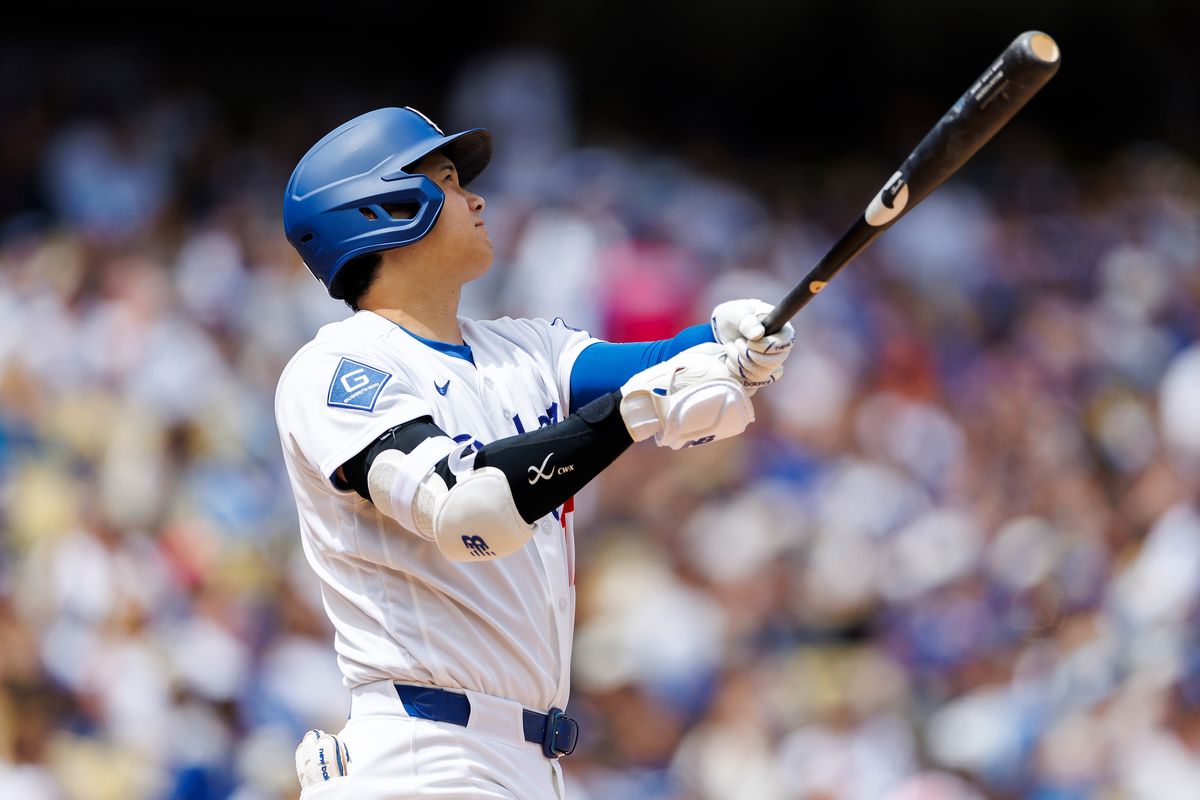Shohei Ohtani #17 of the Los Angeles Dodgers reacts to his home run during the game against the Texas Rangers at Dodger Stadium on April 12, 2026 in Los Angeles, California. Shohei Ohtani #17 of the Los Angeles Dodgers reacts to his home run during the game against the Texas Rangers at Dodger Stadium on April 12, 2026 in Los Angeles, California.