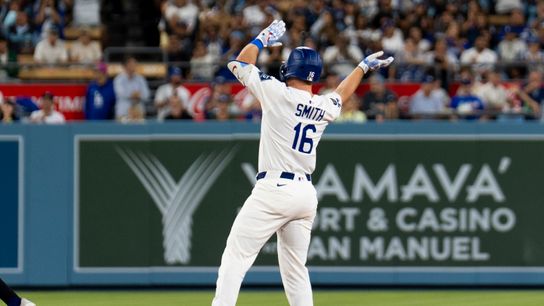 Dodgers star Will Smith reacts to go-ahead birthday homer taken at Dodger Stadium (Los Angeles Dodgers)