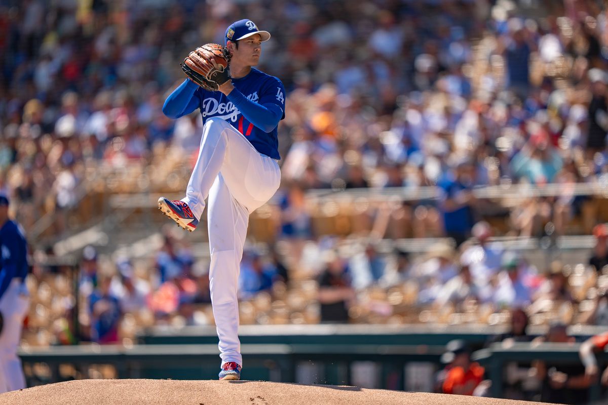 Los Angeles Dodgers pitcher Shohei Ohtani (17) making his 2026 Cactus League pitching debut during an MLB spring training baseball game against the San Fransisco Giants on March 18th, 2026 in Glendale, AZ. Los Angeles Dodgers pitcher Shohei Ohtani (17) making his 2026 Cactus League pitching debut during an MLB spring training baseball game against the San Fransisco Giants on March 18th, 2026 in Glendale, AZ.
