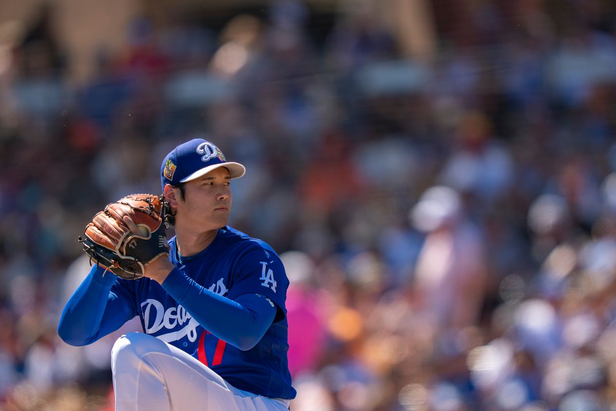 Los Angeles Dodgers pitcher Shohei Ohtani (17) pitching during an MLB spring training baseball game against the San Fransisco Giants on March 18th, 2026 in Glendale, AZ. Los Angeles Dodgers pitcher Shohei Ohtani (17) pitching during an MLB spring training baseball game against the San Fransisco Giants on March 18th, 2026 in Glendale, AZ.