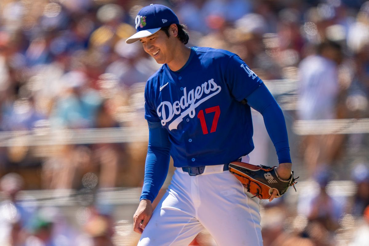 Los Angeles Dodgers pitcher Shohei Ohtani (17) enjoying his 2026 Cactus League pitching debut during an MLB spring training baseball game against the San Fransisco Giants on March 18th, 2026 in Glendale, AZ. Los Angeles Dodgers pitcher Shohei Ohtani (17) enjoying his 2026 Cactus League pitching debut during an MLB spring training baseball game against the San Fransisco Giants on March 18th, 2026 in Glendale, AZ.