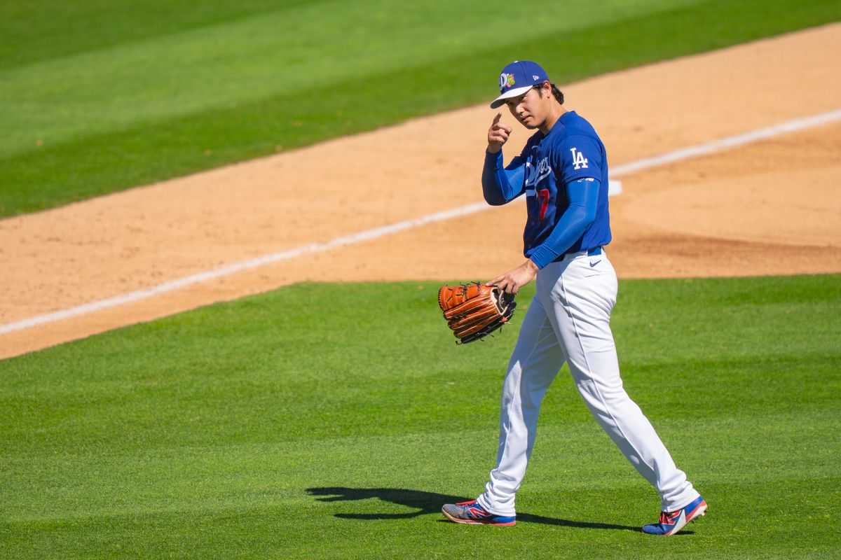 Los Angeles Dodgers pitcher Shoehei Ohtani (17) leaving the field after being relieved in the 5th inning during an MLB spring training baseball game against the San Fransisco Giants on March 18th, 2026 in Glendale, AZ. Los Angeles Dodgers pitcher Shoehei Ohtani (17) leaving the field after being relieved in the 5th inning during an MLB spring training baseball game against the San Fransisco Giants on March 18th, 2026 in Glendale, AZ.