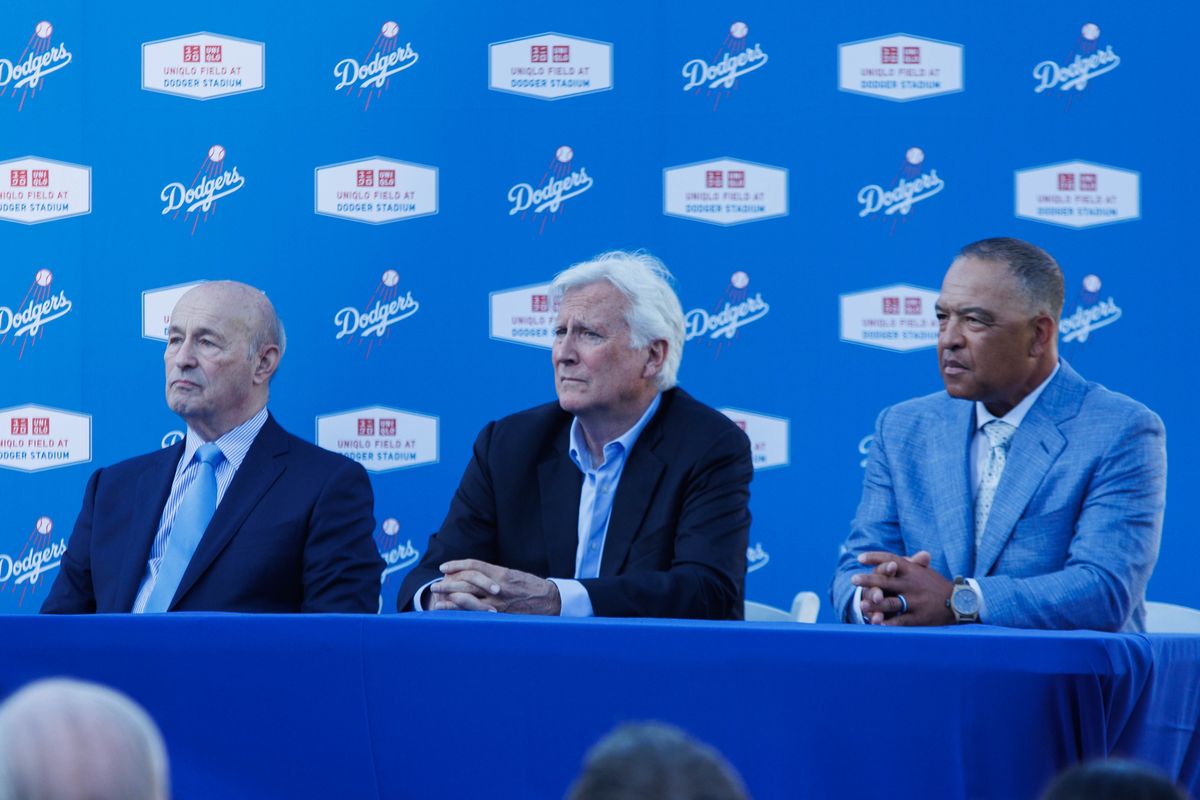 Los Angeles Dodgers representatives listen during a UNIQLO partnership press conference on March 25, 2026 in Los Angeles, California. Los Angeles Dodgers representatives listen during a UNIQLO partnership press conference on March 25, 2026 in Los Angeles, California.