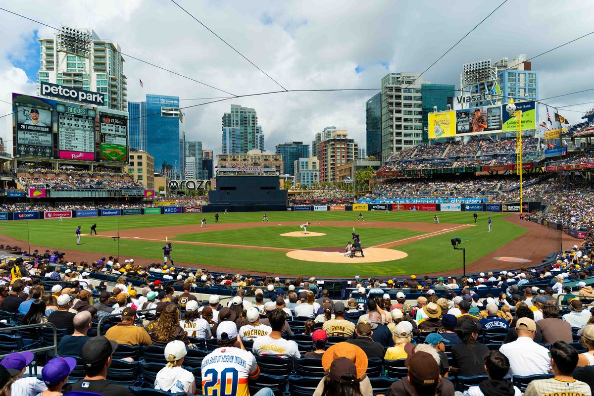 Fans attend an MLB game between the Colorado Rockies and the San Diego Padres, Sunday April 12, 2026 at Petco Park in San Diego, Calif. Fans attend an MLB game between the Colorado Rockies and the San Diego Padres, Sunday April 12, 2026 at Petco Park in San Diego, Calif.