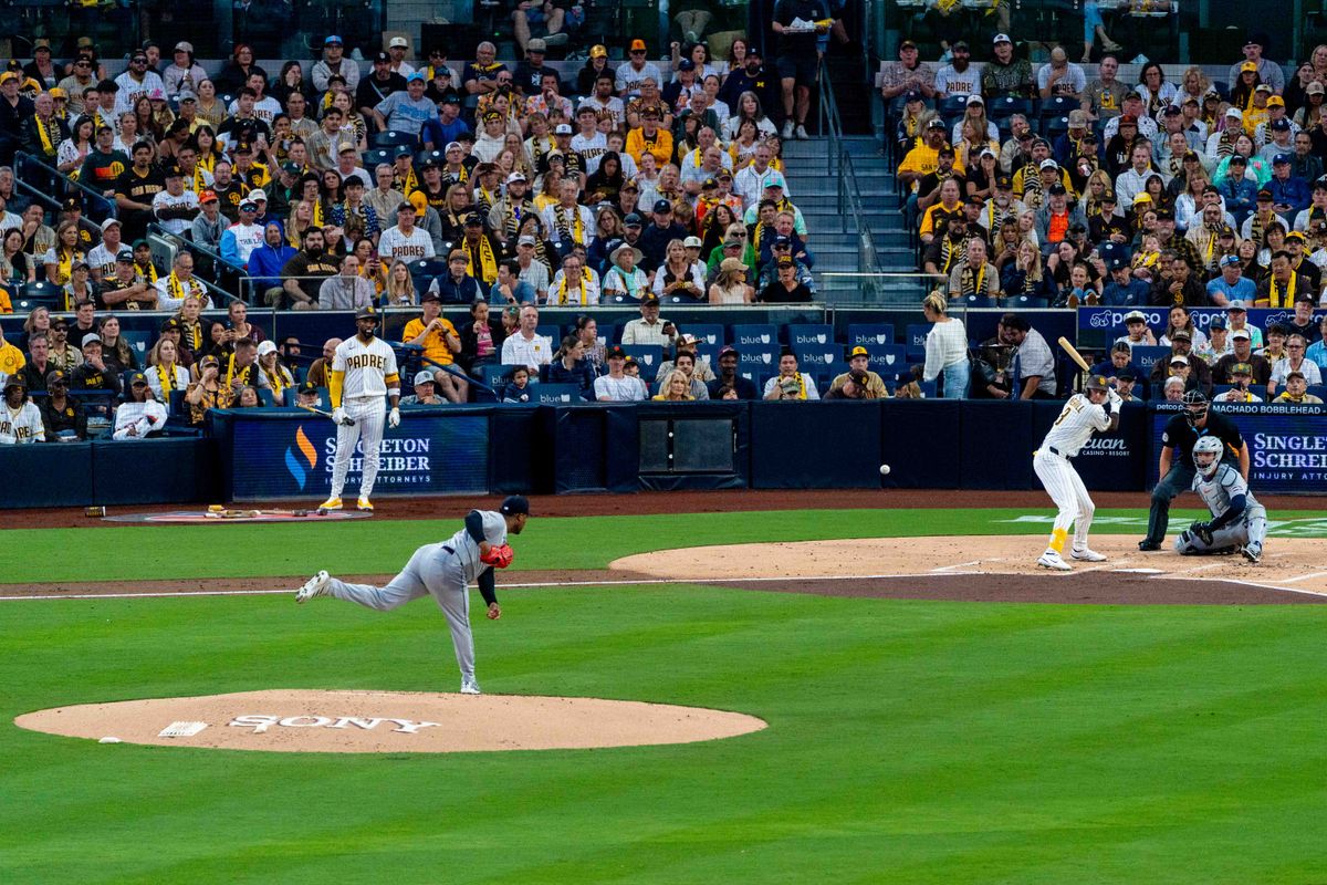 San Diego Padres outfielder Jackson Merrill (3) waits to swing during an MLB game between the Detroit Tigers and the San Diego Padres, Friday March 27, 2026 at Petco Park in San Diego, Calif. San Diego Padres outfielder Jackson Merrill (3) waits to swing during an MLB game between the Detroit Tigers and the San Diego Padres, Friday March 27, 2026 at Petco Park in San Diego, Calif.
