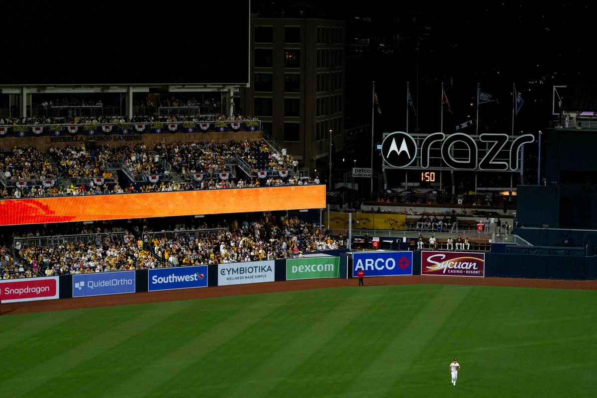 San Diego Padres relief pitcher Jeremiah Estrada (56) enters an MLB game between the Detroit Tigers and the San Diego Padres, Friday March 27, 2026 at Petco Park in San Diego, Calif. San Diego Padres relief pitcher Jeremiah Estrada (56) enters an MLB game between the Detroit Tigers and the San Diego Padres, Friday March 27, 2026 at Petco Park in San Diego, Calif.