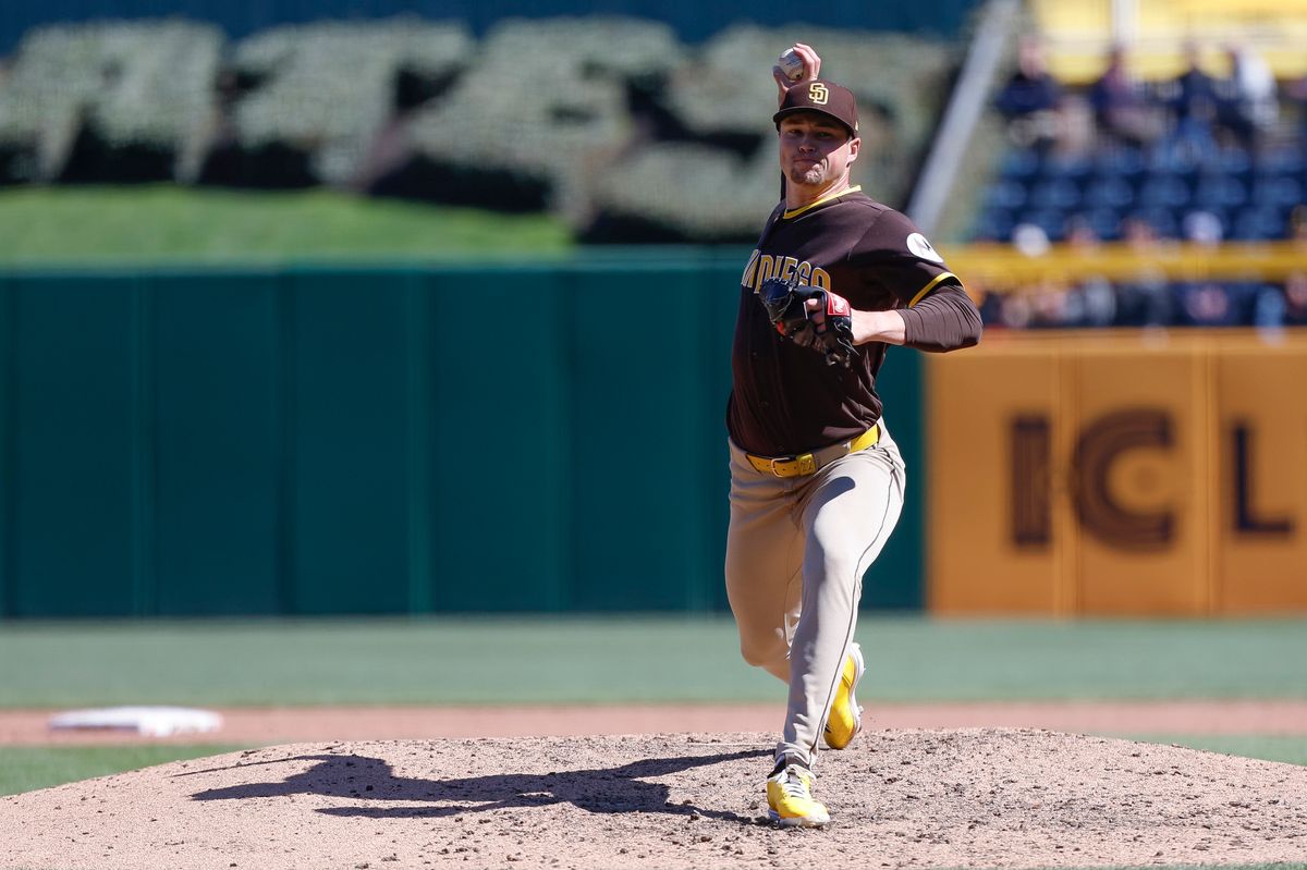 Mason Miller #22 throws a pitch against the Pirates at PNC Park on April 8, 2025 in Pittsburgh. Mason Miller #22 throws a pitch against the Pirates at PNC Park on April 8, 2025 in Pittsburgh.