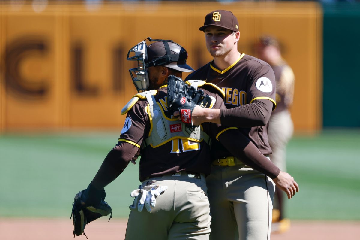 Mason Miller #22 celebrates after a team victory over the Pirates at PNC Park on April 8, 2025 in Pittsburgh. Mason Miller #22 celebrates after a team victory over the Pirates at PNC Park on April 8, 2025 in Pittsburgh.