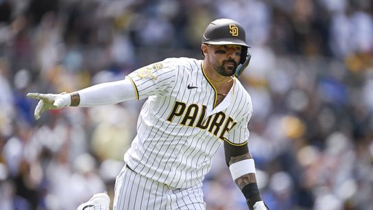 Apr 29, 2026; San Diego, California, USA; San Diego Padres left fielder Nick Castellanos (21) rounds the bases after hitting a two-run home run during the fifth inning against the Chicago Cubs at Petco Park. Apr 29, 2026; San Diego, California, USA; San Diego Padres left fielder Nick Castellanos (21) rounds the bases after hitting a two-run home run during the fifth inning against the Chicago Cubs at Petco Park.