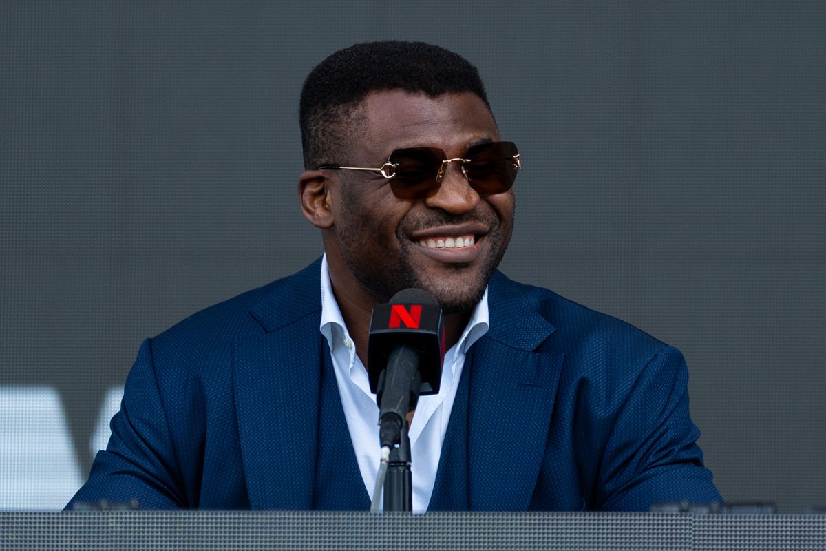MMA fighter Francis Ngannou looks on during a pre-fight press conference for a Netflix fight, Tuesday March 10, 2026 in Inglewood, Calif. MMA fighter Francis Ngannou looks on during a pre-fight press conference for a Netflix fight, Tuesday March 10, 2026 in Inglewood, Calif.