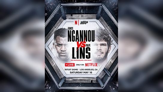 Francis Ngannou returns to MMA at May Netflix event taken Intuit Dome (MMA). Photo by image @Netflix