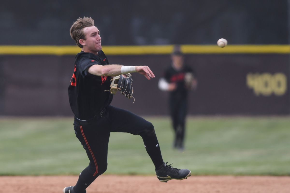 Huntington Beach Jason Dunham (56) makes a throw to first during an High School Baseball game against Temecula Valley Tuesday May 12, 2026 in Temecula, California. Huntington Beach Jason Dunham (56) makes a throw to first during an High School Baseball game against Temecula Valley Tuesday May 12, 2026 in Temecula, California.