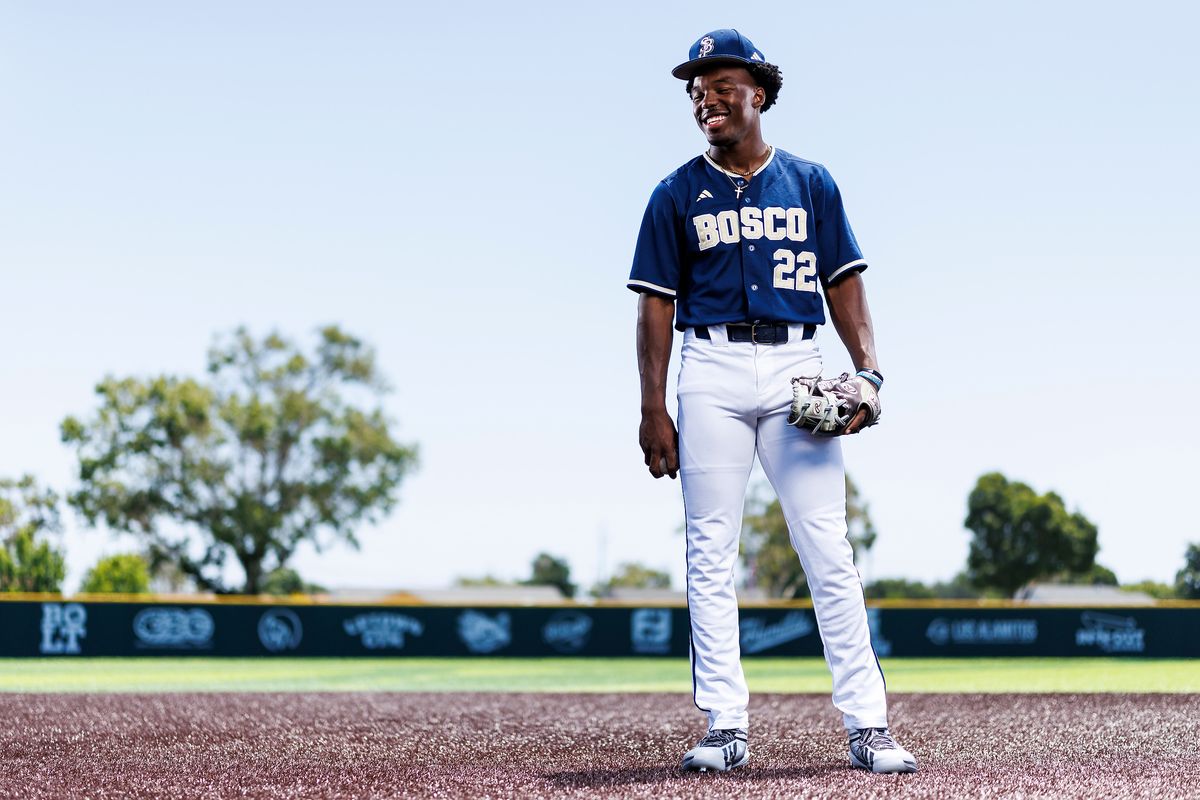 James Clark #22 of St. John Bosco High School poses for a portrait at St. John Bosco High School on May 21, 2026 in Bellflower, California. James Clark #22 of St. John Bosco High School poses for a portrait at St. John Bosco High School on May 21, 2026 in Bellflower, California.