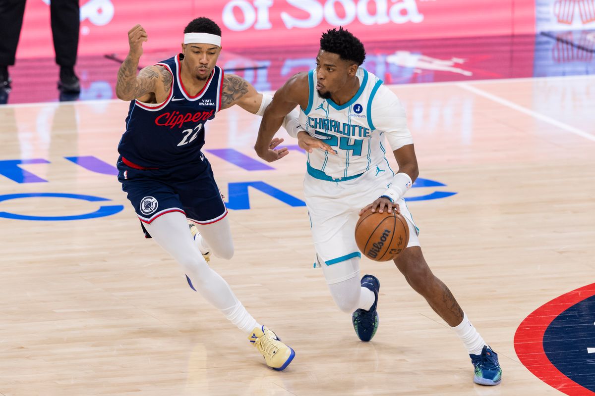 Brandon Miller #24 of the Charlotte Hornets handles the ball during an NBA basketball game against the LA Clippers, Monday January 12, 2026 in Inglewood, Calif. Brandon Miller #24 of the Charlotte Hornets handles the ball during an NBA basketball game against the LA Clippers, Monday January 12, 2026 in Inglewood, Calif.