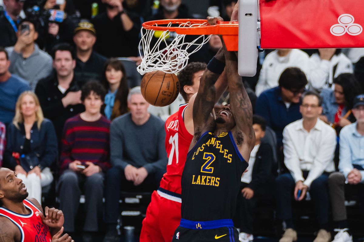 LA Lakers forward Jarred Vanderbilt (2), dunks the ball during an NBA basketball game against the Los Angeles Clippers, Thursday January 22nd, 2026 in Los Angeles California LA Lakers forward Jarred Vanderbilt (2), dunks the ball during an NBA basketball game against the Los Angeles Clippers, Thursday January 22nd, 2026 in Los Angeles California