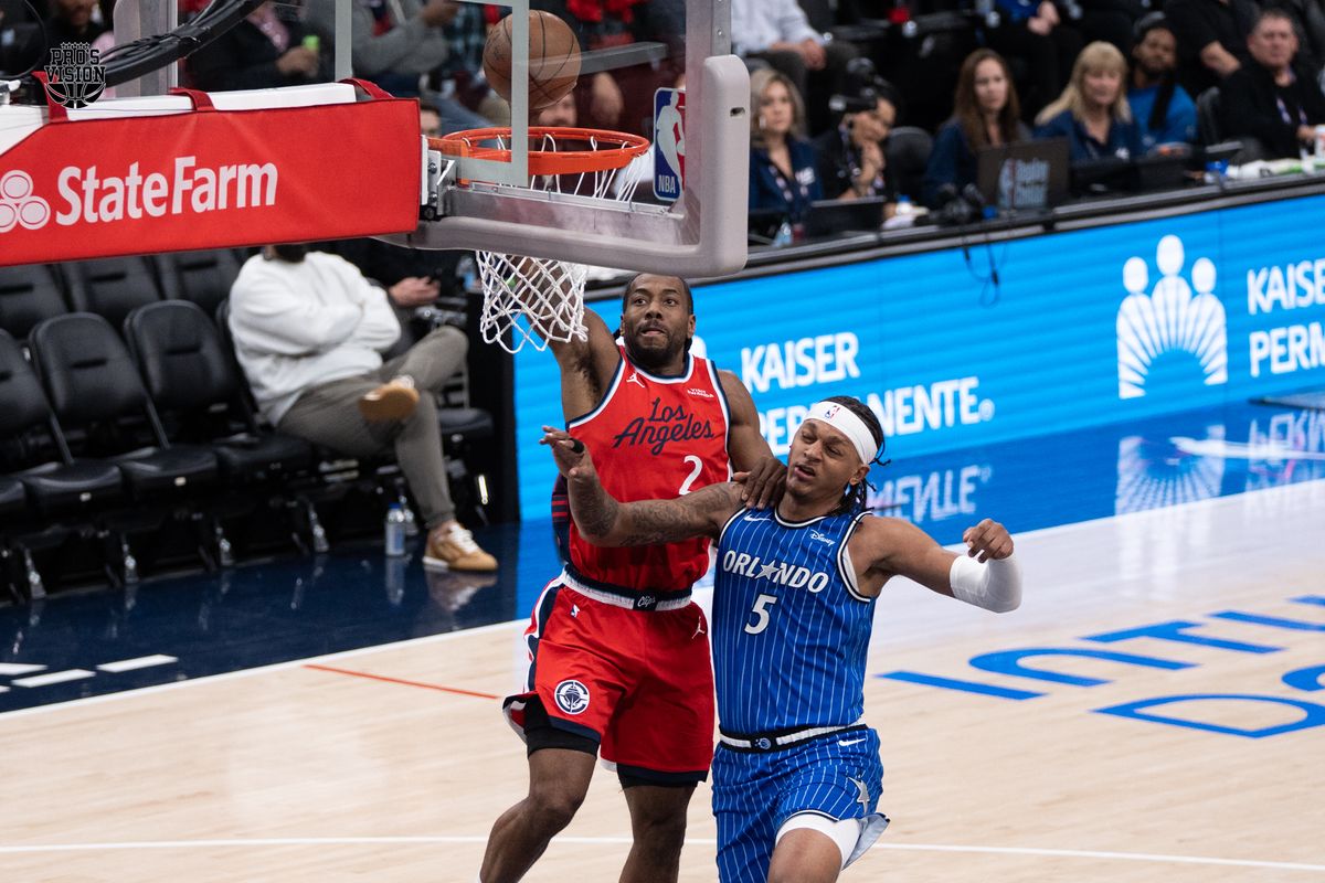 Los Angeles Clippers Guard Kawhii Leonard (2) attacks the rim and dunks during a NBA game against the Orlando Magic on Sunday, February 22, 2026 at Intuit Dome in Inglewood Calif Los Angeles Clippers Guard Kawhii Leonard (2) attacks the rim and dunks during a NBA game against the Orlando Magic on Sunday, February 22, 2026 at Intuit Dome in Inglewood Calif