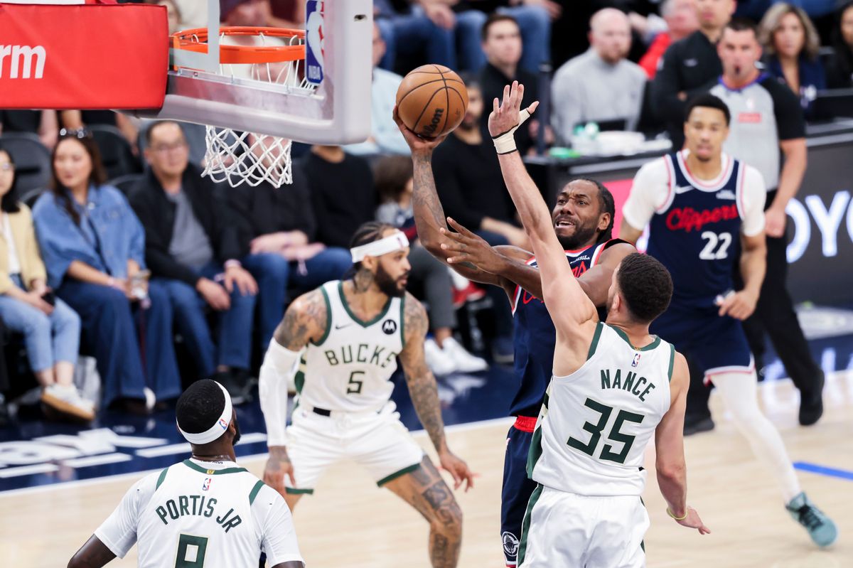 Kawhi Leonard #2 of the LA Clippers shoots the ball during an NBA basketball game against the Milwaukee Bucks, Monday March 23, 2026 in Inglewood, Calif. Kawhi Leonard #2 of the LA Clippers shoots the ball during an NBA basketball game against the Milwaukee Bucks, Monday March 23, 2026 in Inglewood, Calif.
