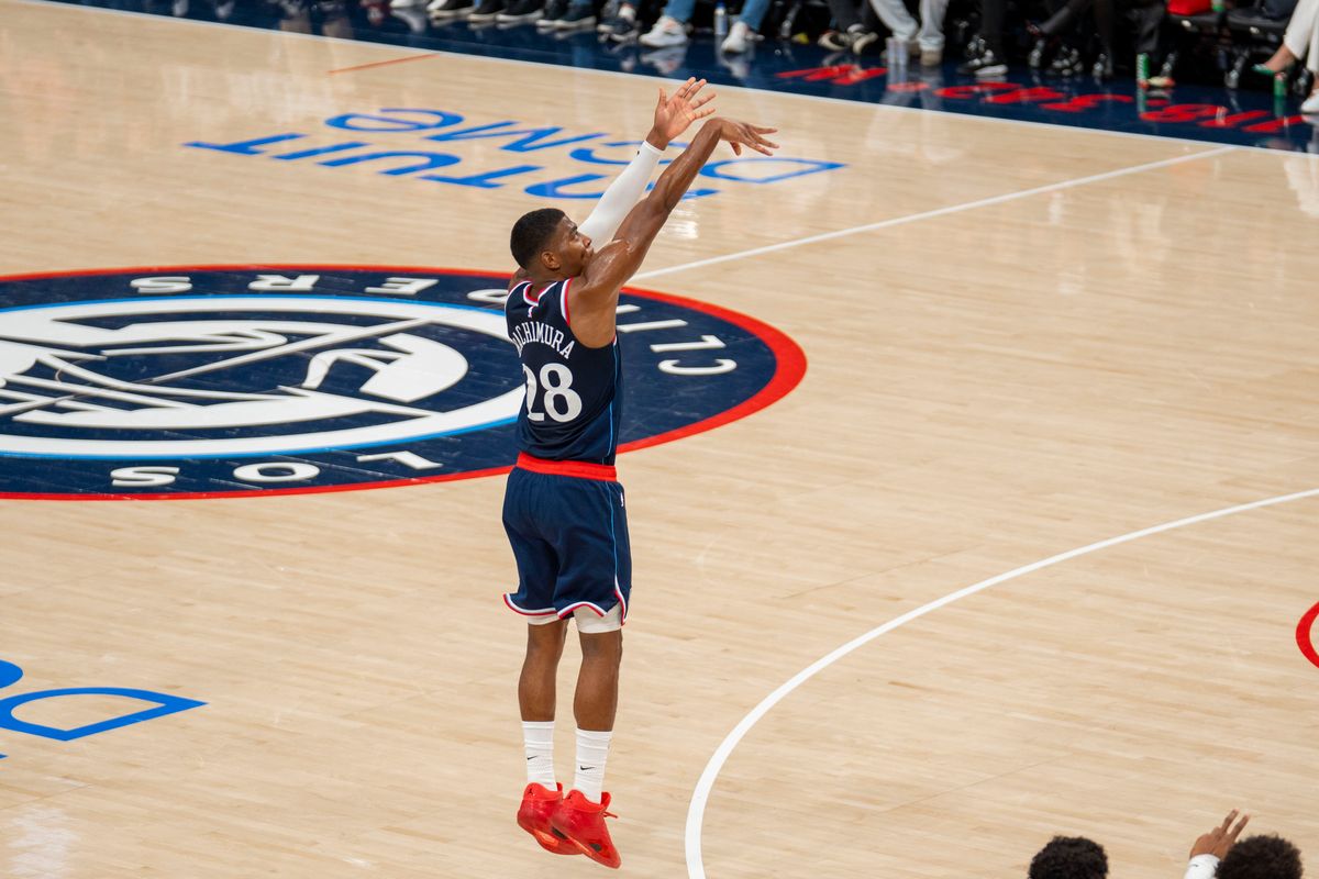 Los Angeles Clippers forward Rui Hachimura (28) shoots a three pointer during an NBA basketball game against the Sacramento Kings, Wednesday October 21st, 2026 in Los Angeles, California. Los Angeles Clippers forward Rui Hachimura (28) shoots a three pointer during an NBA basketball game against the Sacramento Kings, Wednesday October 21st, 2026 in Los Angeles, California.